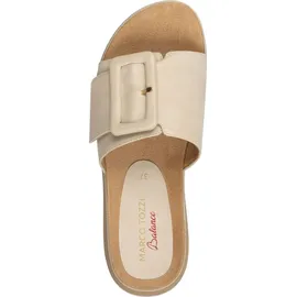 Marco Tozzi Damen Pantoletten mit Klettverschluss Bequem, Beige 39 EU