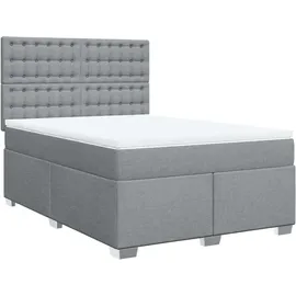 vidaXL Boxspringbett 140 x 200 cm Hellgrau
