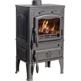 Kaminofen Gusseisen Herdplatte Kochfeld Ofen Antik Holz Guca Lava Holzofen Klein 12,5 kW Kamin Gusseisenofen Dauerbrandofen Werkstattofen Hüttenof...