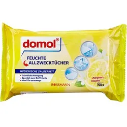 domol feuchte Allzweck-Reinigungstücher Citrus 1-lagig weiß, 50 Tücher