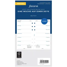 Filofax Kalendereinlage Personal 1 Woche auf 1 Seite deutsch 2027