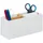 Relaxdays Schreibtisch Organizer, 4 Fächer, weiß