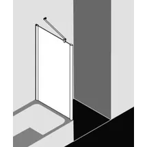 Kermi Pega Seitenwand verkürzt auf Badewanne PETVD07516VAK 75x160cm, silber hochglanz, ESG klar