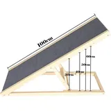 Dayplus - Massivholz-Haustierrampe Auto-Hundeleiter – 4-fach höhenverstellbar mit rutschfestem Teppich Sicherheits-Haustierleiter – Holz-Hunderampe