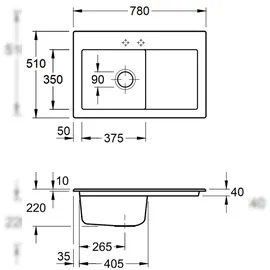 Villeroy & Boch Subway 45 links Ivory + Handbetätigung