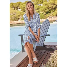 GOLDNER Sommerkleid Mini Gemustert Blau 46