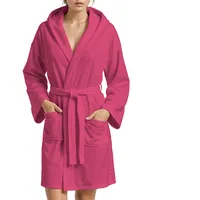 PETTI Artigiani Italiani - Bademantel Microfaser für Herren und Damen, Fuchsie, L, 100% Mikrofaser