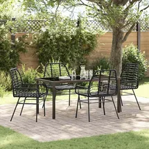 vidaXL Gartenmöbel-Set 5-tlg. Schwarz