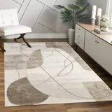 Paco Home Teppich Wohnzimmer Kurzflor, Blätter Floral Regenbogen Geometrisch Grösse 200x290 cm - beige,