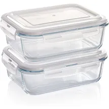 GRIZZLY Frischhaltedose Glas braun rechteckig 2 x 1,52 l