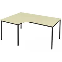 Steelboxx Schreibtisch Winkelschreibtisch Computertisch (Komplett-Set, 1-St), Winkelschreibtisch beige|schwarz