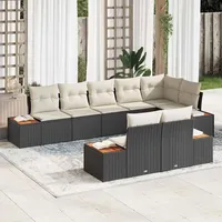 vidaXL Garten-Lounge-Set 8-tlg. schwarz