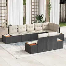 vidaXL Garten-Lounge-Set 8-tlg. schwarz