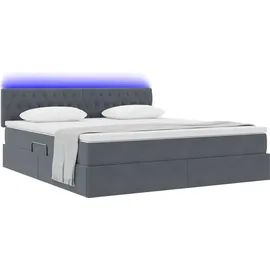 vidaXL Bett 180 x 200 cm Dunkelgrau