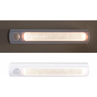 Luminea Batterie-LED-Schrankleuchte, PIR- & Lichtsensor, 0,6 W, 25 Lm, 6000 K