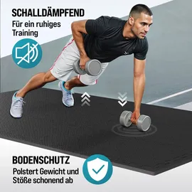 monzana MONZANA® 36x Bodenschutzmatten Fitness & Pool mit Randstücken 30 x 30 cm 3 qm Rutschfest EVA-Schaumstoff Puzzlematte Trainingsmatten Fitnessgeräte