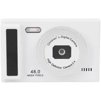 Kompaktkamera mit Autofokus 48MP 1080p 8X Zoom Auto in Fill Light 2,4 -Zoll -Bildschirm Digitalkamera für Tägliche Reise (White)