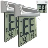 Infactory Solar-Fensterthermometer 2er-Set Großes Display