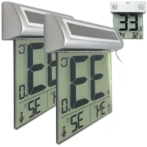 Infactory Solar-Fensterthermometer 2er-Set Großes Display
