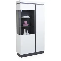 ASMUS Vitrine - Vitrine mit Glasfronten, weiß, BHT 104x201x40 cm