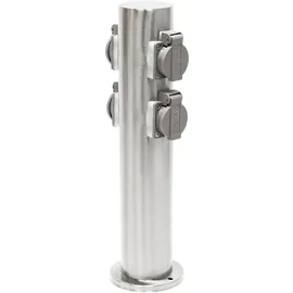 Wiltec Gartensteckdose 4-fach Weiß