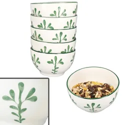 6x Wald grün Müslischale Ø14,3cm 550ml Steingut 6 Pers Dessert-Bowl Weihnachten