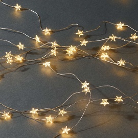 Butlers STAR LIGHTS LED-Drahtlichterkette Sterne 100 Lichter mit USB-Batteriefach