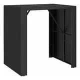 vidaXL Bartisch mit Glasplatte Schwarz 105x80x110 cm Poly Rattan