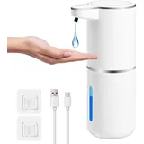 Gaethra Seifenspender, 380 ml automatischer Seifenspender, automatischer Küchenseifenspender mit Infrarot-Bewegungssensor, USB, wiederaufladbar, wasserdicht IPX5 (Weiß, Art der Flüssigkeit)