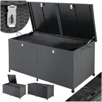 CASARIA Casaria® Gartenbox XXL Polyrattan Wetterfest 800L UV-beständig Griffe