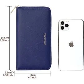 Frentree Geldbörse Damen Portemonnaie blau