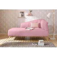 OTTO home Recamiere OTTO HOME "Lucy, Chaiselonge mit Massivholzfüßen und Steppung", rosa (rosé), B:162cm H:85cm T:82cm, Struktur fein( 100% Polyester), Sofas, Recamiere, Armlehne links und rechts bestellbar