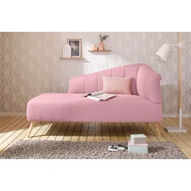 OTTO home Recamiere OTTO HOME "Lucy, Chaiselonge mit Massivholzfüßen und Steppung", rosa (rosé), B:162cm H:85cm T:82cm, Struktur fein( 100% Polyester), Sofas, Recamiere, Armlehne links und rechts bestellbar
