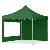 TOOLPORT Faltpavillon 3 x 3 m inkl. 2 Seitenteile Dunkelgrün