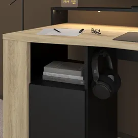 parisot möbel Gamingtisch Meta Eiche / Schwarz