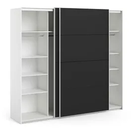 VCM ebuy24 Schwebetürenschrank, weiß und mattschwarz.