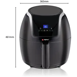 Alpina Heißluftfritteuse - 5 Liter - 230V - Airfryer - Digitaler Touchscreen - Huhn, Gemüse, Brot, Muffin - 7-8 Personen