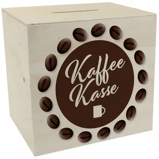 speecheese Spardose Kaffeekasse Spardose aus Holz zum Thema Trinkgeld als Geschenk für