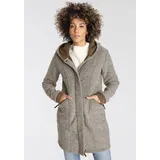 POLARINO Strickmantel in beige-braun | taupe XXL