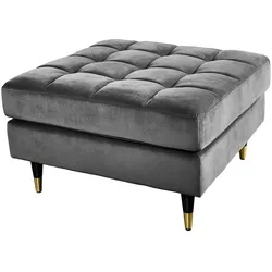 riess-ambiente Hocker COZY VELVET - 80cm grau Samt goldene Füße