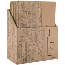 Securit® Speisekartenbox inkl. Weinkarten (x10) "Design Range", A4, Modell: Weinkarte Kork, inkl. 1 doppelte Einlage pro Karte (für 4 Seiten A4)