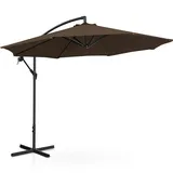 Uniprodo Ampelschirm Ø 300 cm neigbar braun