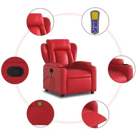 vidaXL Massagesessel mit verstellbarer Rückenlehne Kunstleder 94,5 x 100 x 0 cm Rot mit Fernbedienung