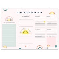 TYSK Design Schreibtischunterlage Regenbogen (Design wählbar) Tischunterlage aus Papier zum Abreißen DIN A3 To Do Liste Notizblock Wochenplaner