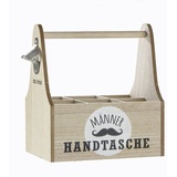 6er Flaschenträger "Männer Handtasche" natur 41232