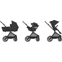 Cybex Gold Kinderwagen EOS Lux 2-in-1 mit Babyschale Aton B2 i-Size und Babyschalen-Adapter, Reisesystem, Ab Geburt bis 22 kg (ca. 4 Jahre), Moon Black (Schwarz)