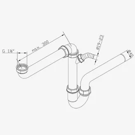 tecuro Raumschaffer Küchenablauf Spülen Siphon mit Wandanschluss Ø 40 mm - tecuro