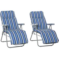 Outsunny Liegestuhl 2er Set Blau