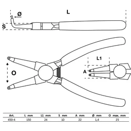 BGS Sprengringzange 450-4