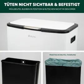 ELUNO Abfalleimer 60 l Weiß